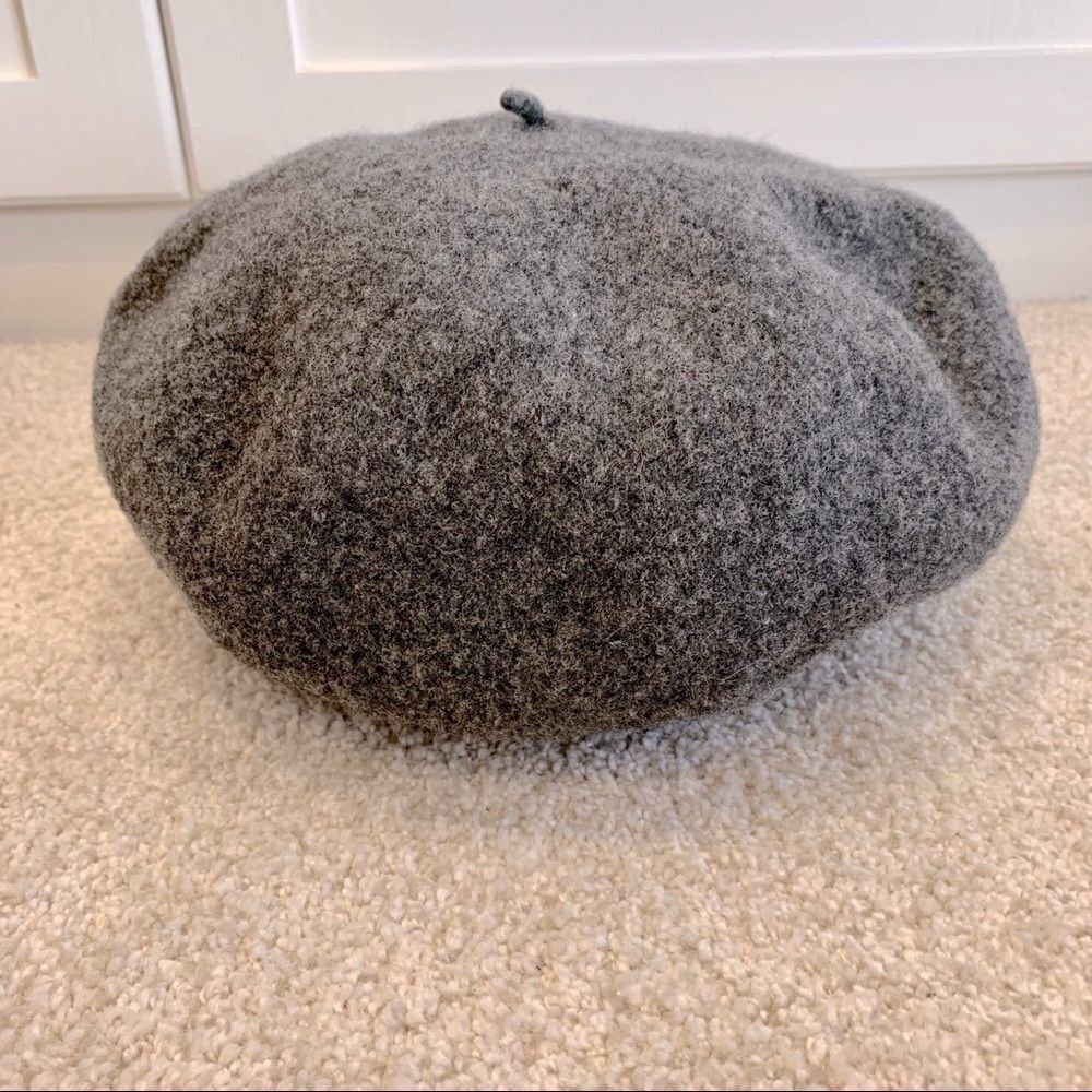 Tam Beret Gray Acrylic/Wool Hat